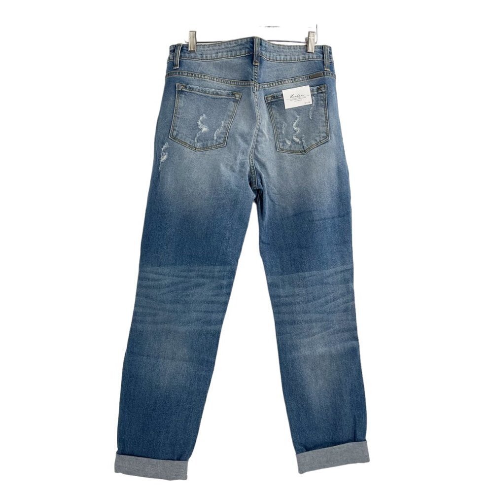 NWT Kancan Gainesville High Rise Folded Hem Skinny Distressed Jeans Womens 28 - Picture 3 of 11